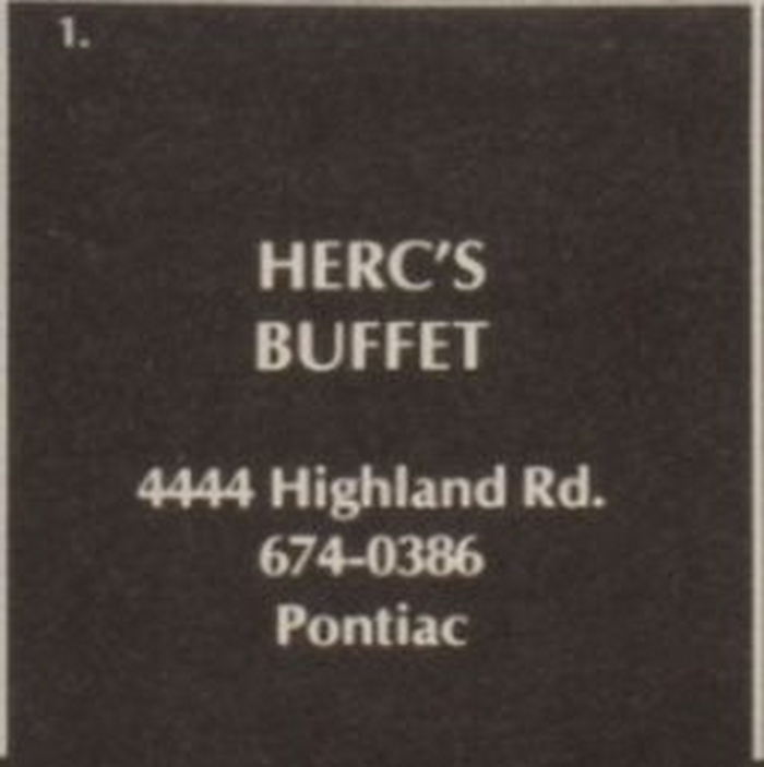Hercs Beef Buffet - Vintage High School Yearbook Ad
